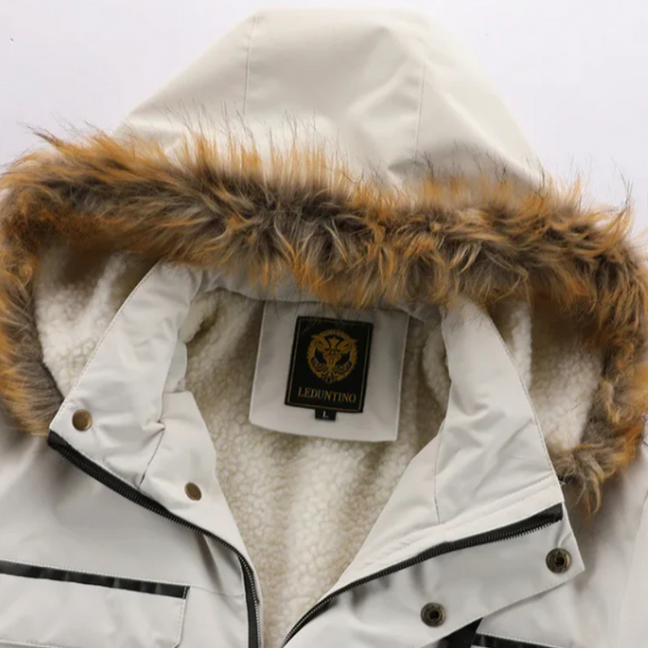 Herren Winterjacke Mit Verstellbarer Kapuze Und Taschen Detail Design