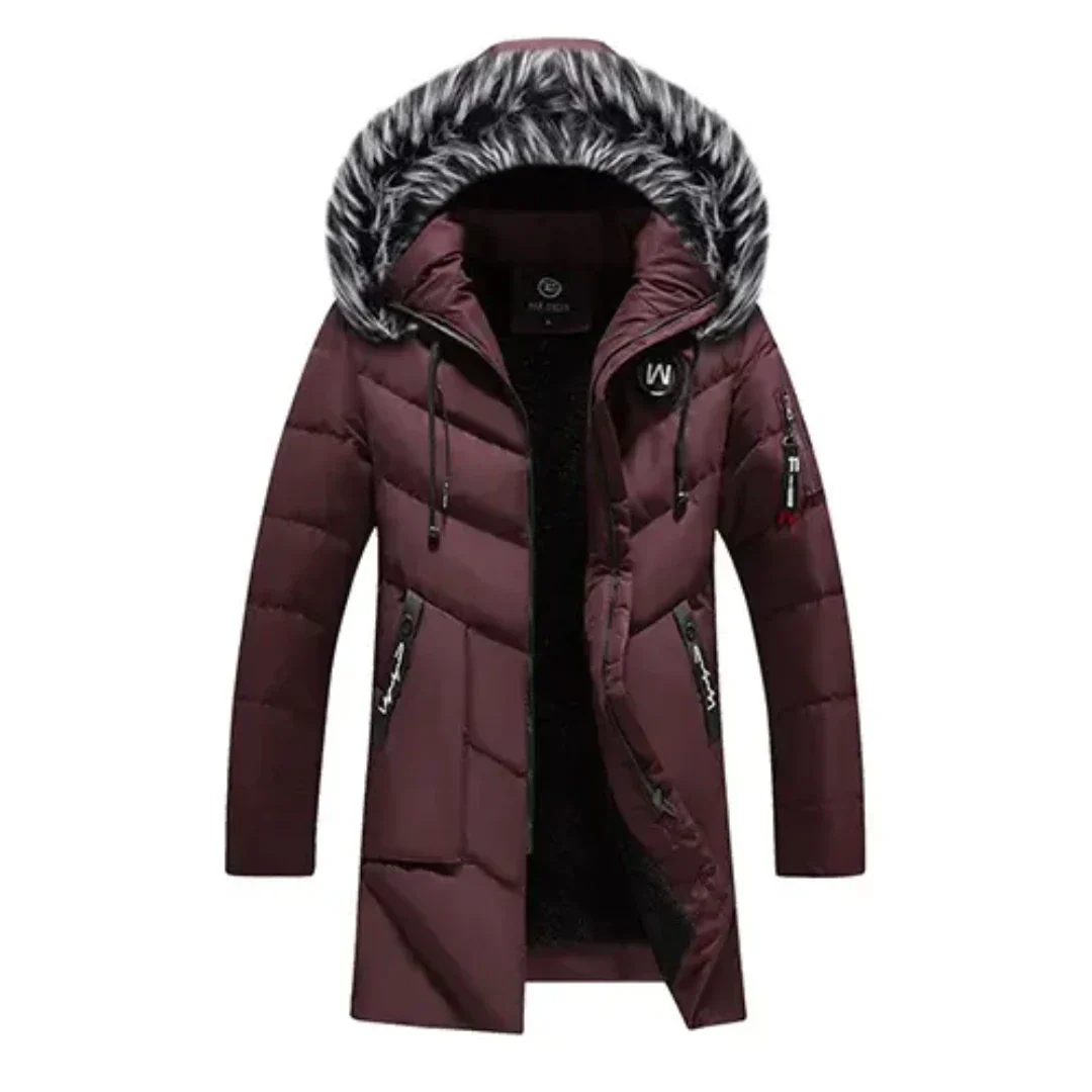 Puffer Winterjacke mit Fellkapuze für Herren Mivona