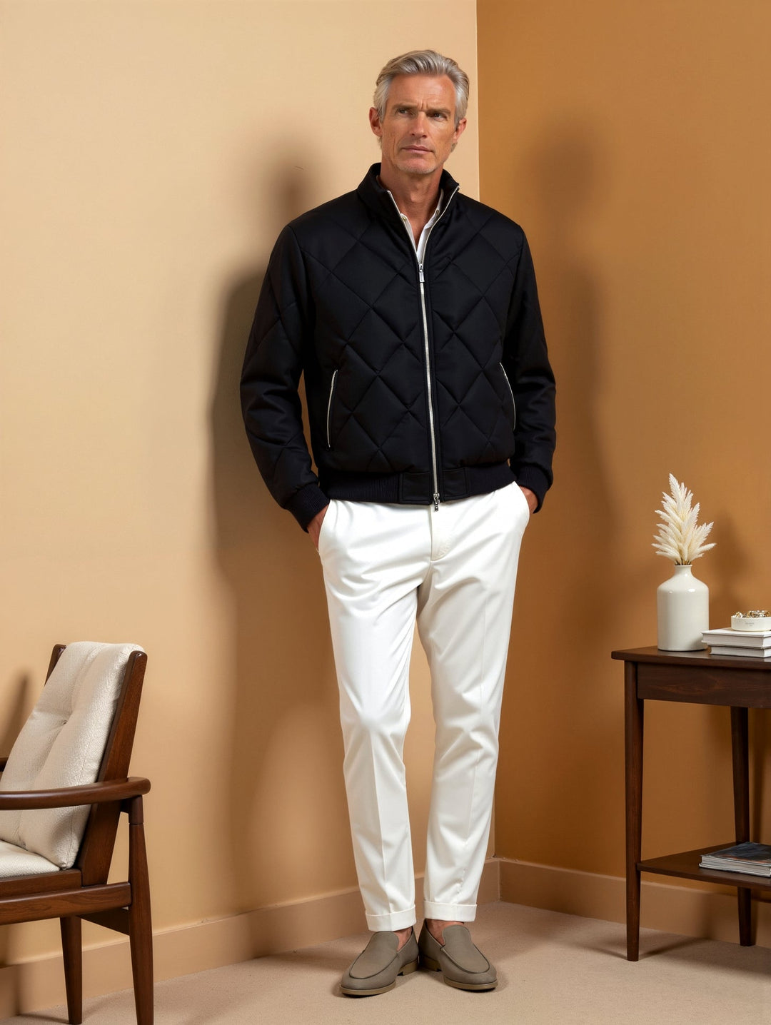 Herren Winter Steppjacke | Schwarz Mivona