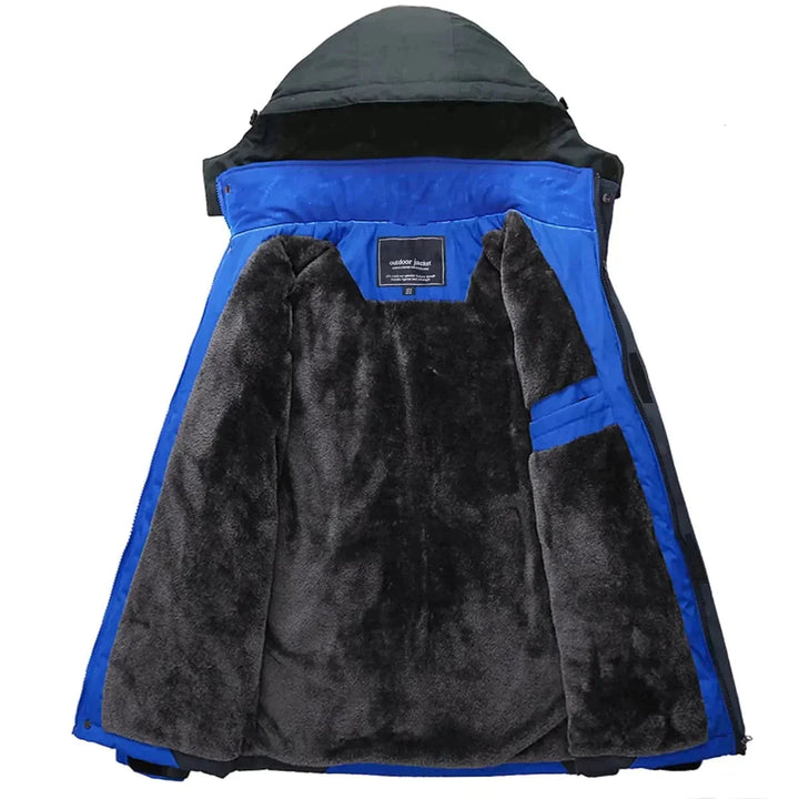 Herren Winterjacke Mit Kapuze Und Reißverschluss Frontdesign