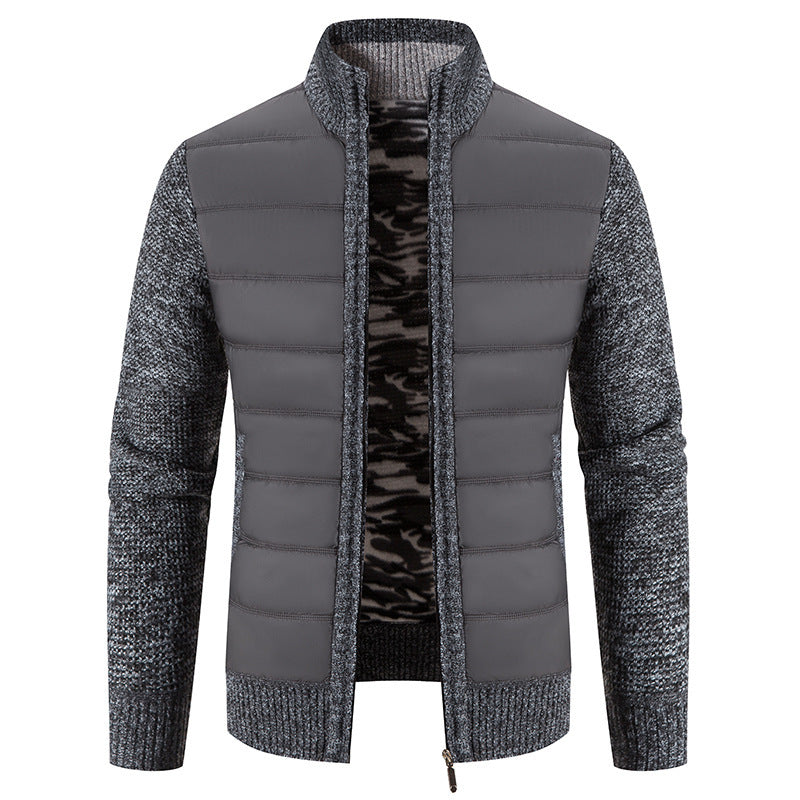 Herren hybride Steppjacke mit modischem Strickdesign Heidi-Mode Mivona