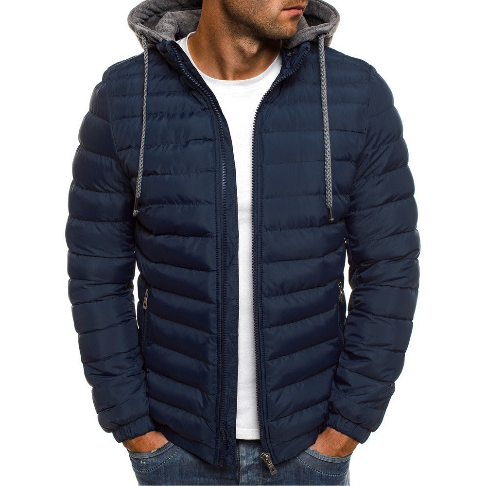 Herren Steppjacke mit abnehmbarer Kapuze und praktischem Innenfutter Heidi-Mode Mivona
