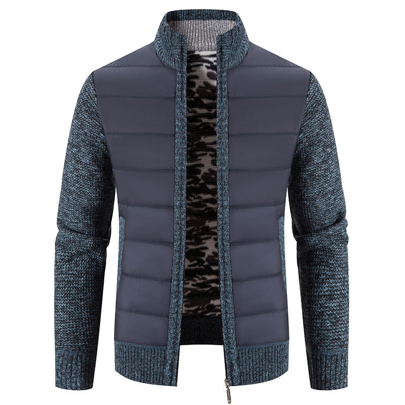Herren hybride Steppjacke mit modischem Strickdesign Heidi-Mode Mivona