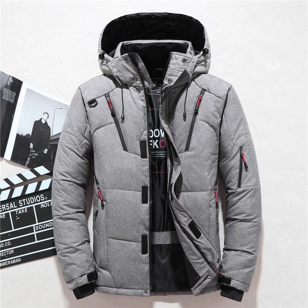Herren Winterjacke Mit Kapuze Und Mehrtaschen Reißverschluss Design