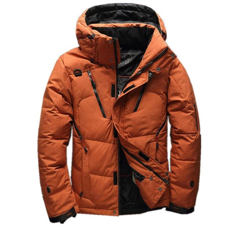 Herren Winterjacke Mit Kapuze Und Stilvollem Reißverschlusstaschen Design