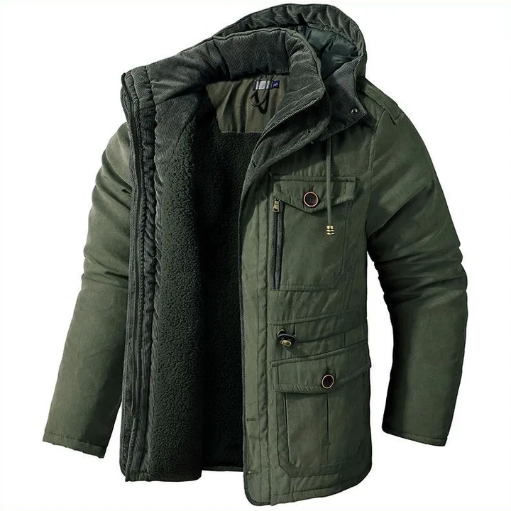 Herren Winterjacke Mit Verstellbarem Kordelzug In Der Taille