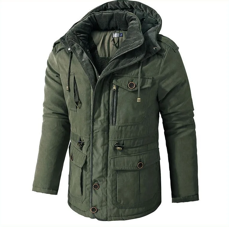 Herren Winterjacke Mit Verstellbarem Kordelzug In Der Taille