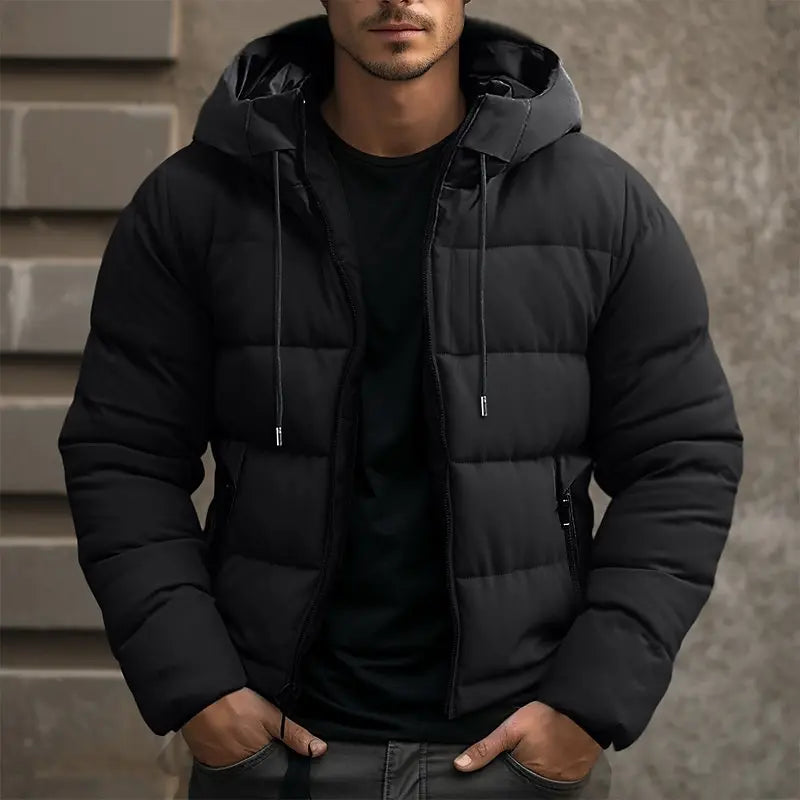 Herren Winterjacke Mit Kapuze Und Klassischem Reißverschluss Design