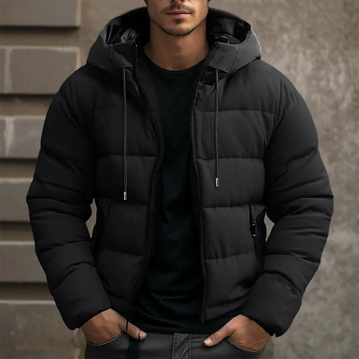 Herren Winterjacke Mit Kapuze Und Klassischem Reißverschluss Design