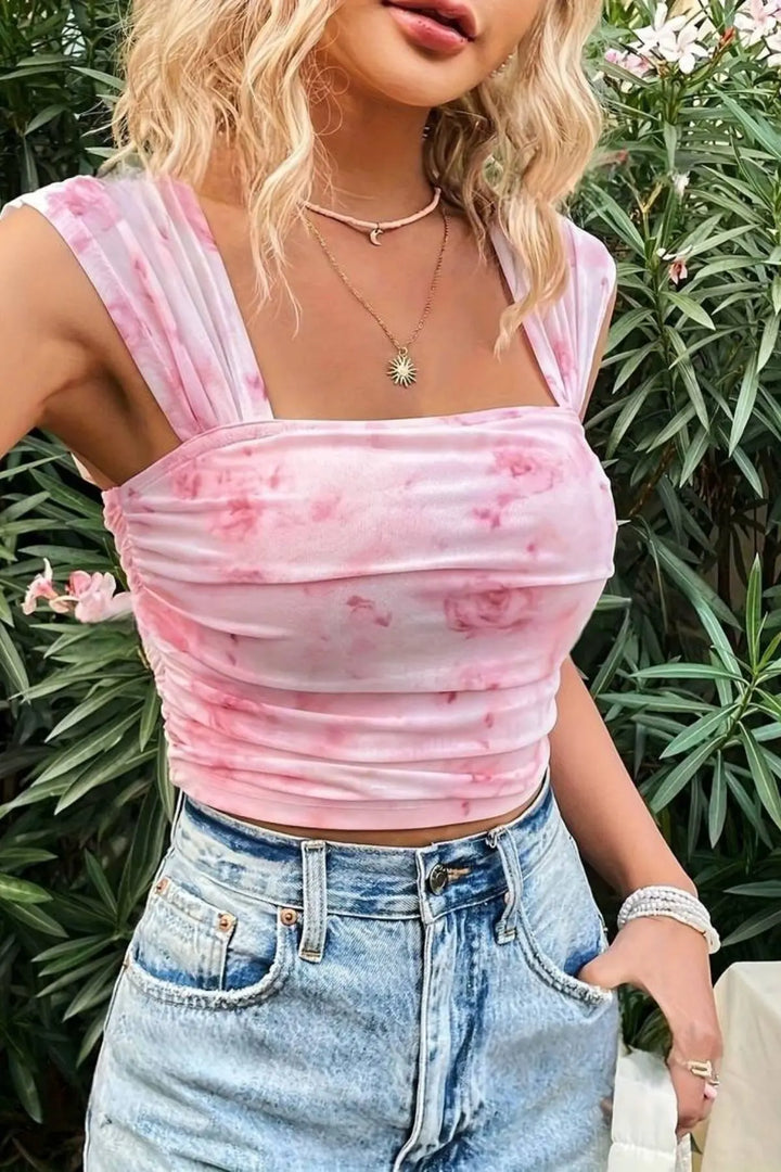 Rosa Korsett mit Print und romantischer Silhouette für Frauen Mivona