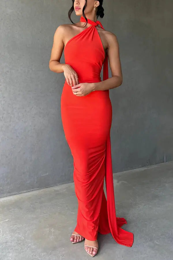 Serenity rückenfreies Maxikleid mit elegantem Fall für Damen Mivona