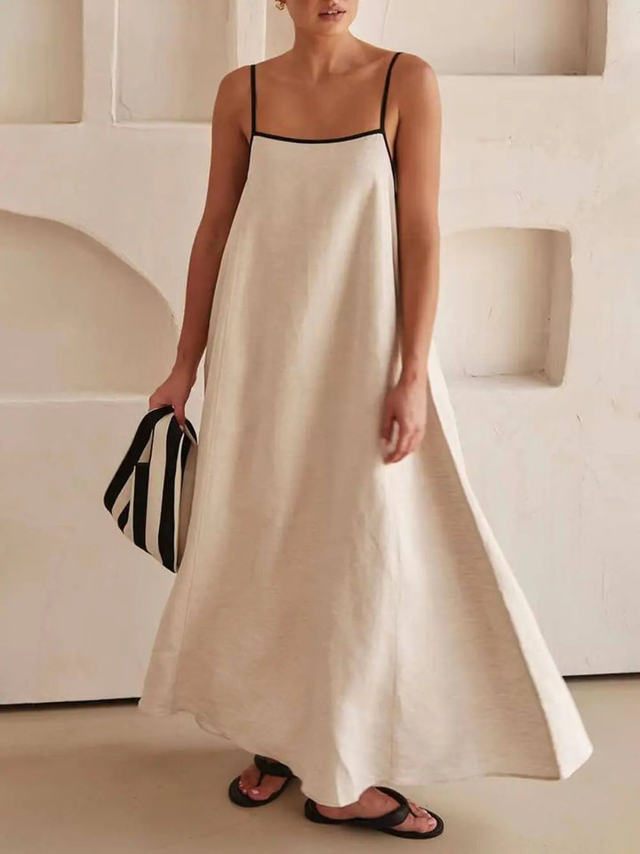 Midikleid Mit Kontrastierendem Gummizug Für Frauen Mivona