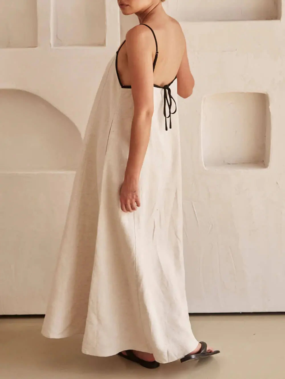 Midikleid Mit Kontrastierendem Gummizug Für Frauen Mivona