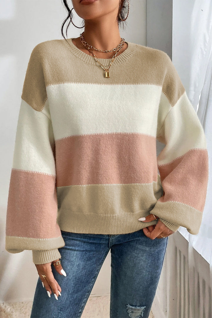 Pullover Mit Laternenärmeln Und Überschnittenen Schultern Für Frauen Mivona