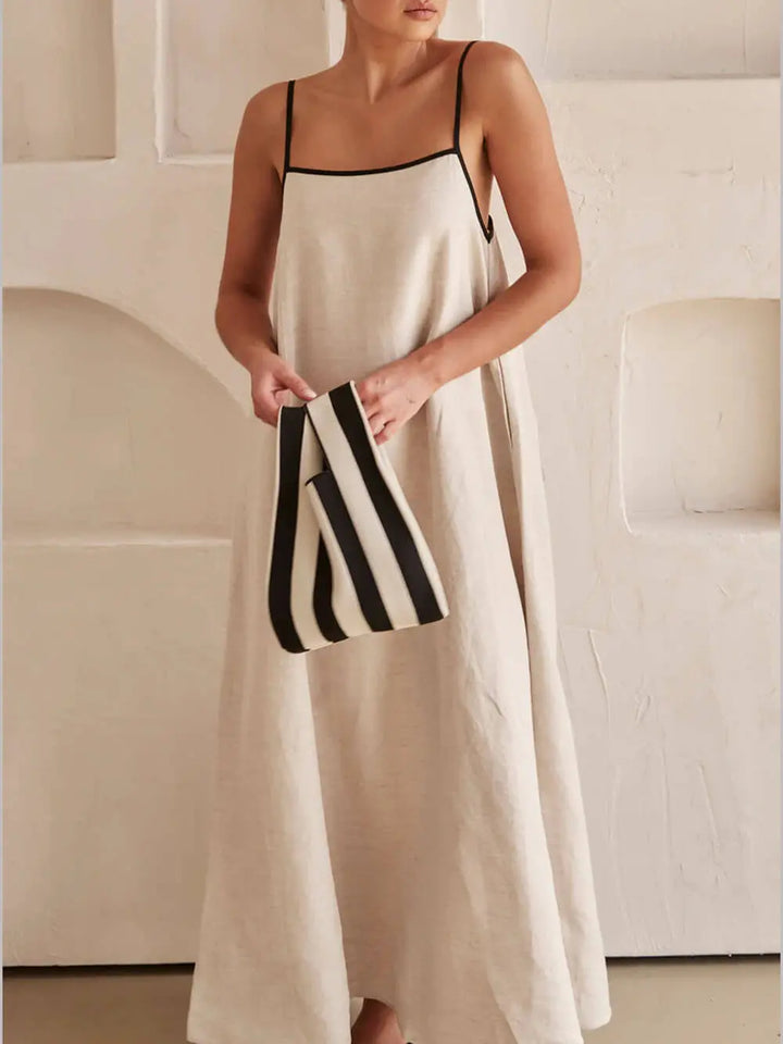 Midikleid Mit Kontrastierendem Gummizug Für Frauen Mivona
