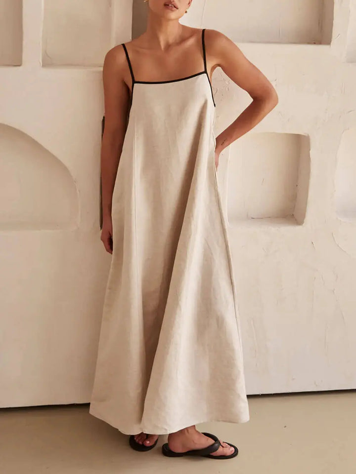 Midikleid Mit Kontrastierendem Gummizug Für Frauen Mivona