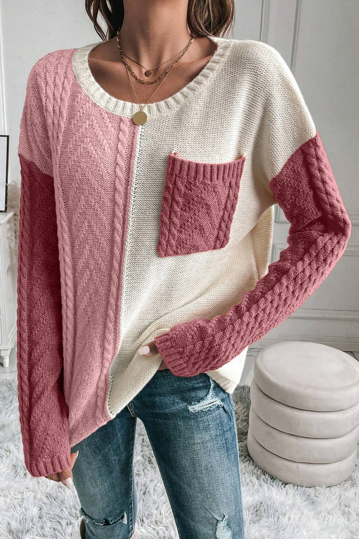 Eleganter Strickpullover mit V-Ausschnitt für Frauen Mivona