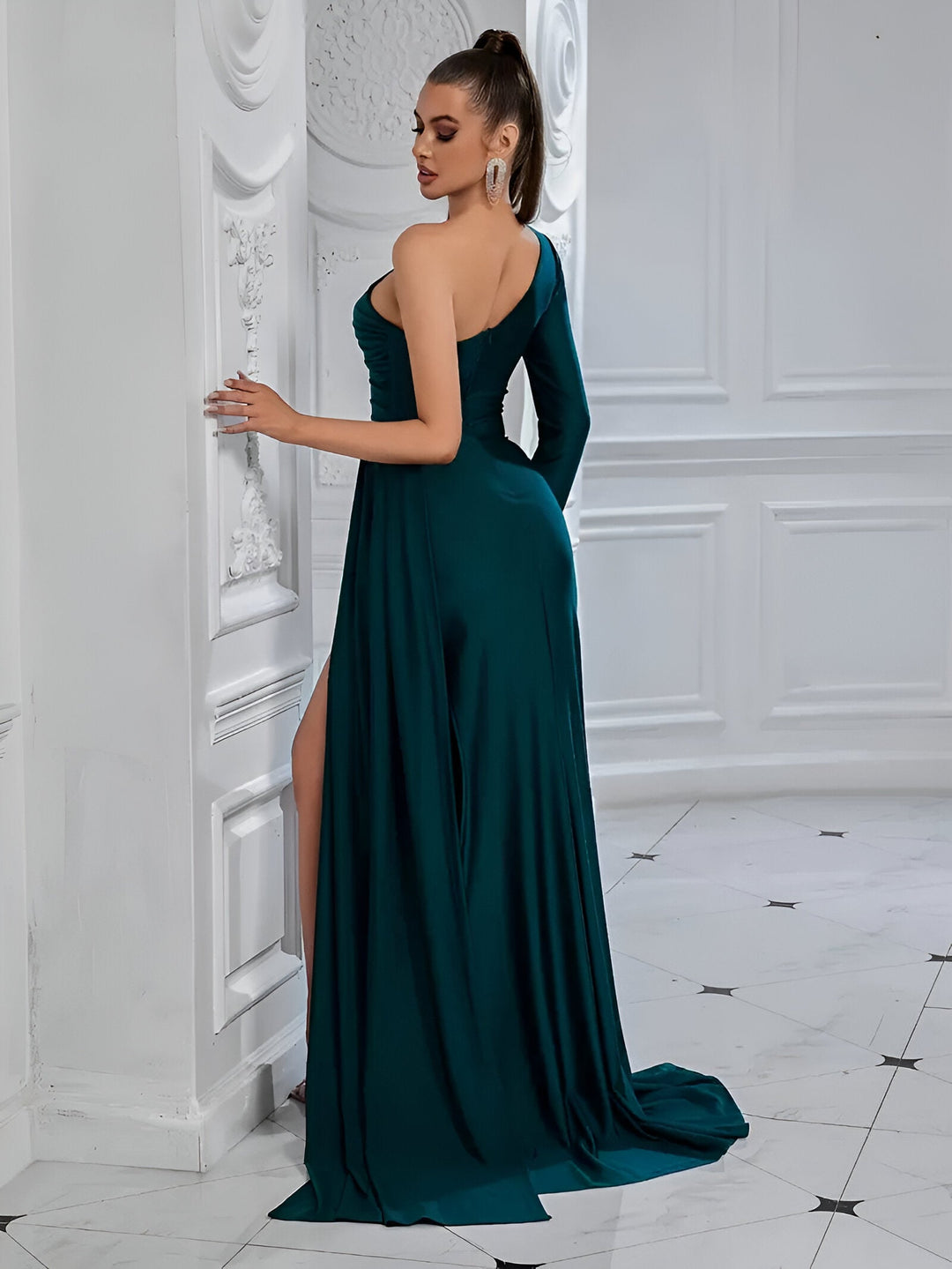 Elegantes Abendkleid aus drapierter Seide Für Frauen Mivona