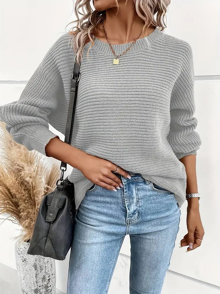 Eleganter Rundhals-Pullover Für Frischen Frühlingsstil Für Frauen Mivona