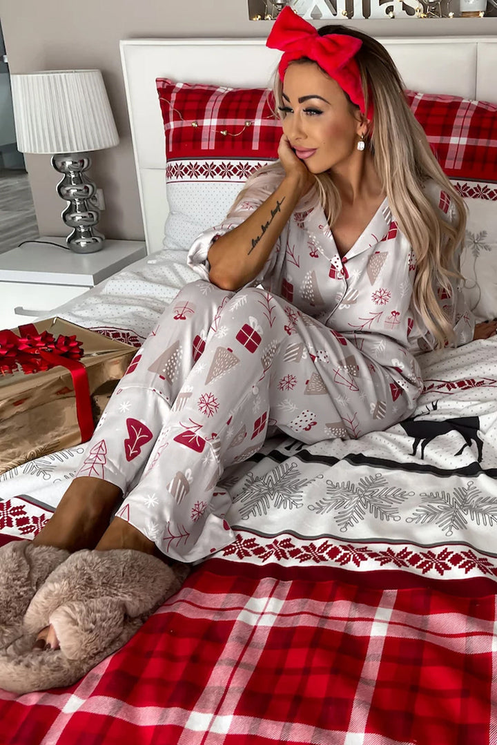 Weihnachts-Pyjama-Set mit festlichem Druck Für Frauen Mivona