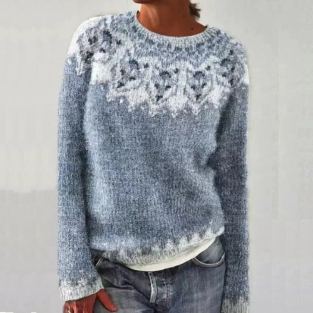 Strickpullover Mit Nordischem Muster Für Damen