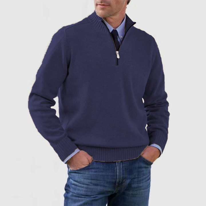 Pullover Herren Half Zip Modern | Warm Komfort Freizeit Mivona