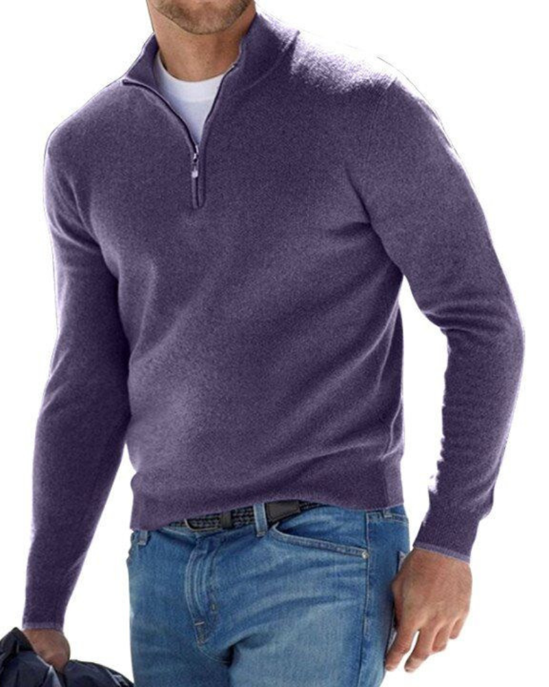 Halb-Zip Pullover Mit Hohem Kragen Für Herren Mivona