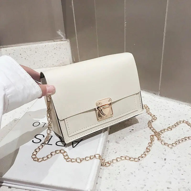 Kleine Quadratische Schultertasche mit Kette für Frauen Mivona