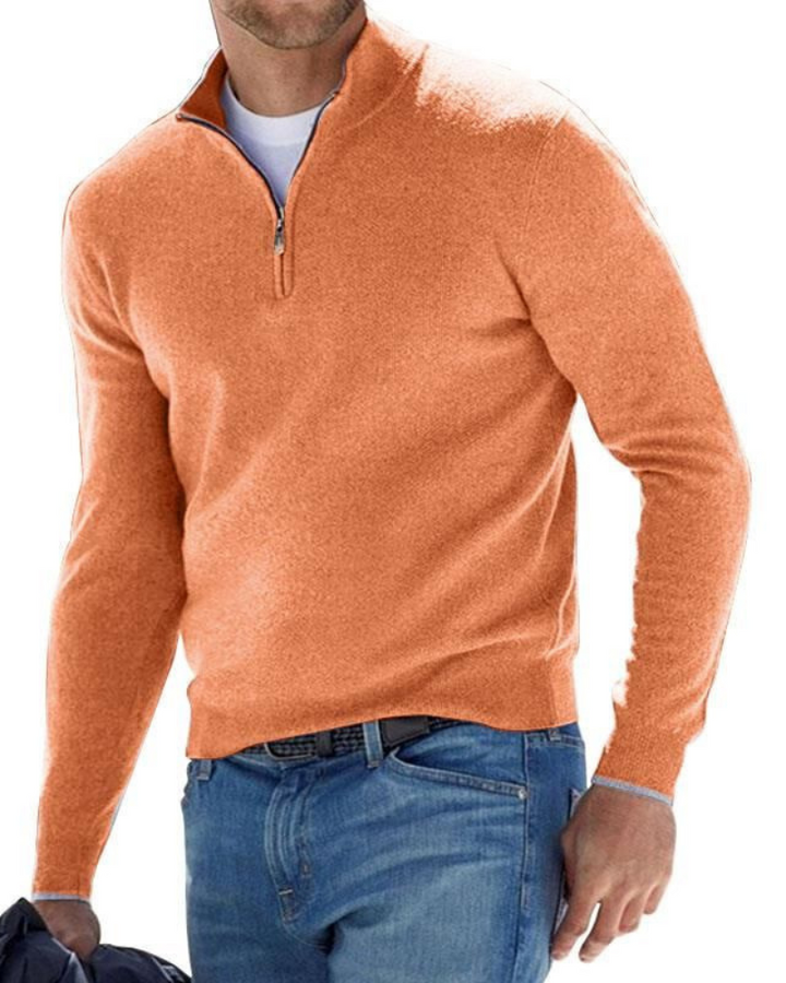 Halb-Zip Pullover Mit Hohem Kragen Für Herren Mivona
