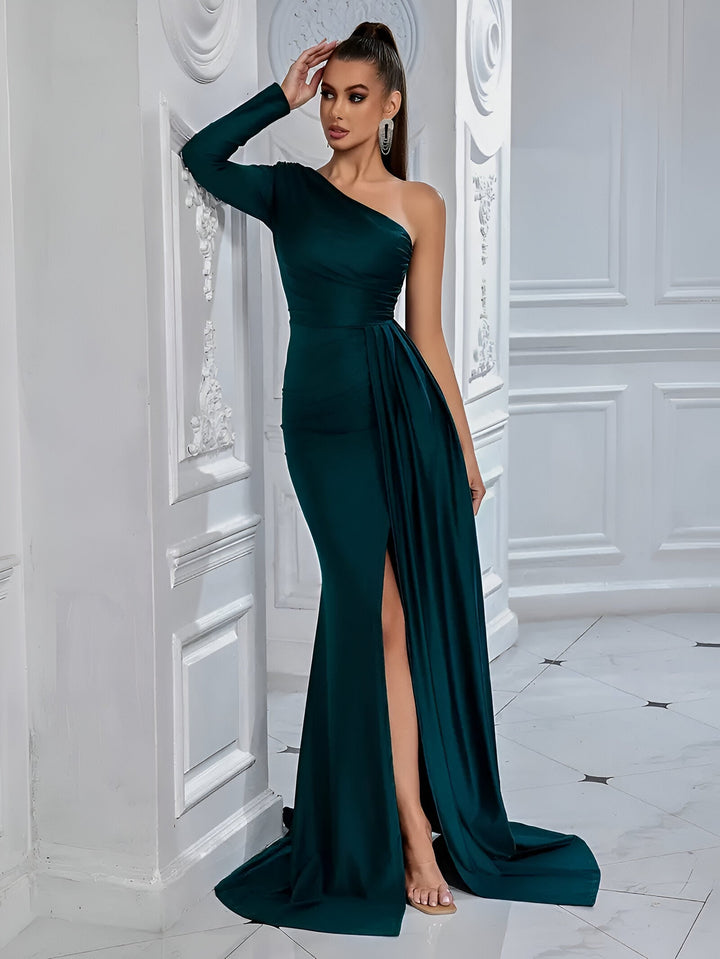 Elegantes Abendkleid aus drapierter Seide Für Frauen Mivona