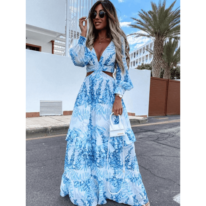 Elegantes Cut Out Maxikleid mit mutigem Design für Damen