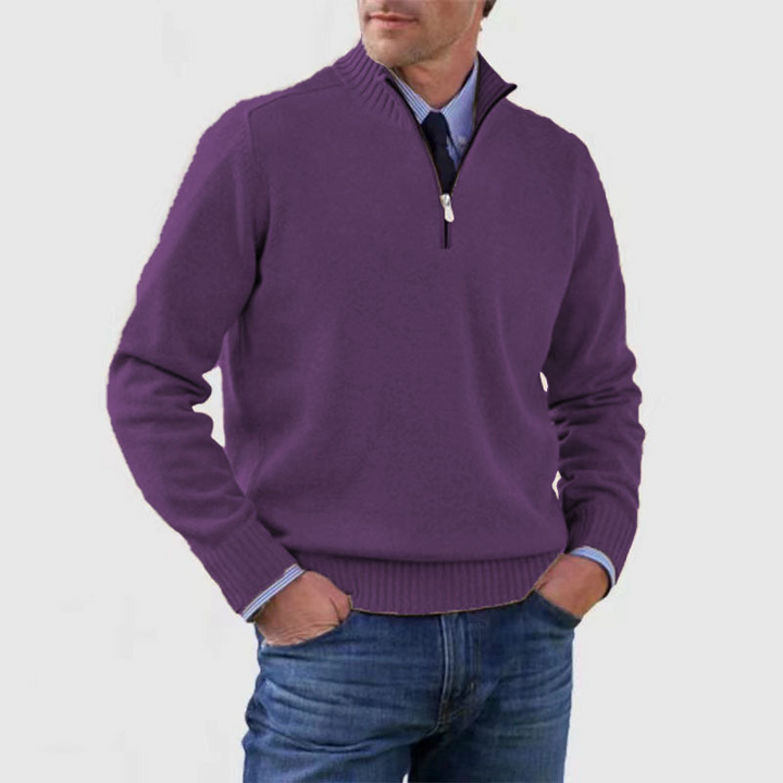 Pullover Herren Half Zip Modern | Warm Komfort Freizeit Mivona