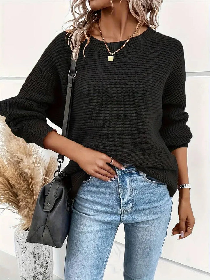 Eleganter Rundhals-Pullover Für Frischen Frühlingsstil Für Frauen Mivona