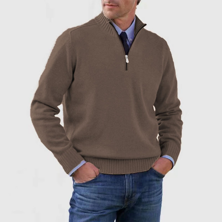 Pullover Herren Half Zip Modern | Warm Komfort Freizeit Mivona
