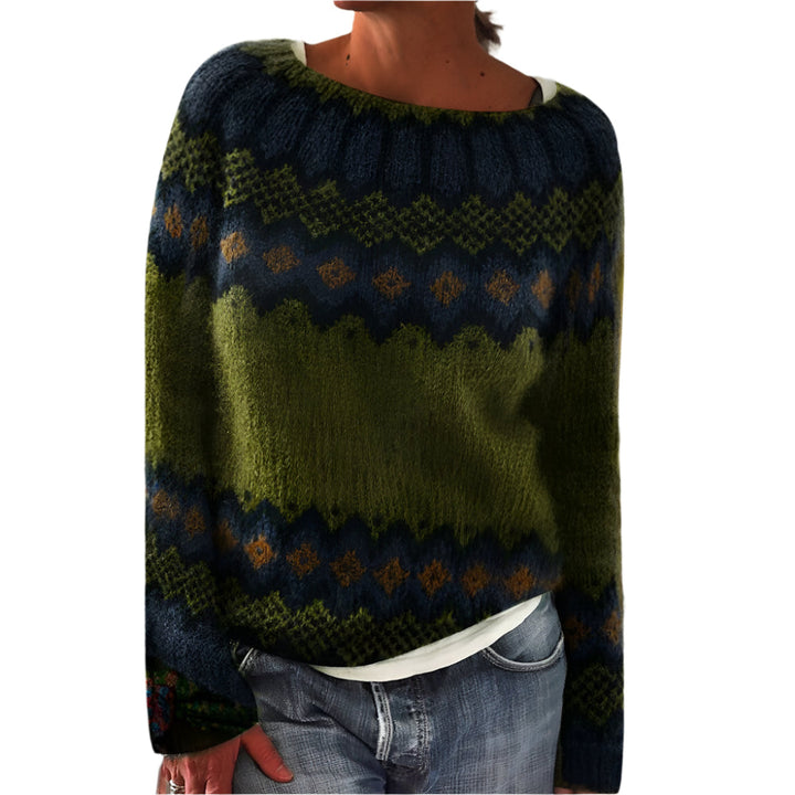 Bequemer Norweger-Pullover mit warmer Strickoptik für Damen