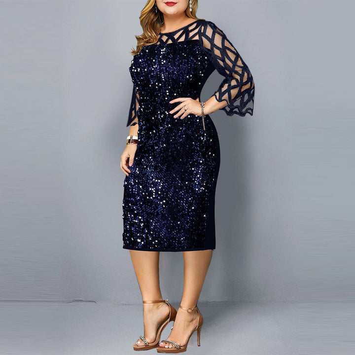 Plus-Size Pailletten-Kleid für Frauen