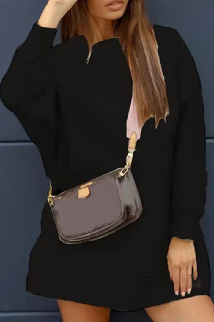 Oversize-Sweatshirtkleid Mit Langärmeln Für Frauen Mivona