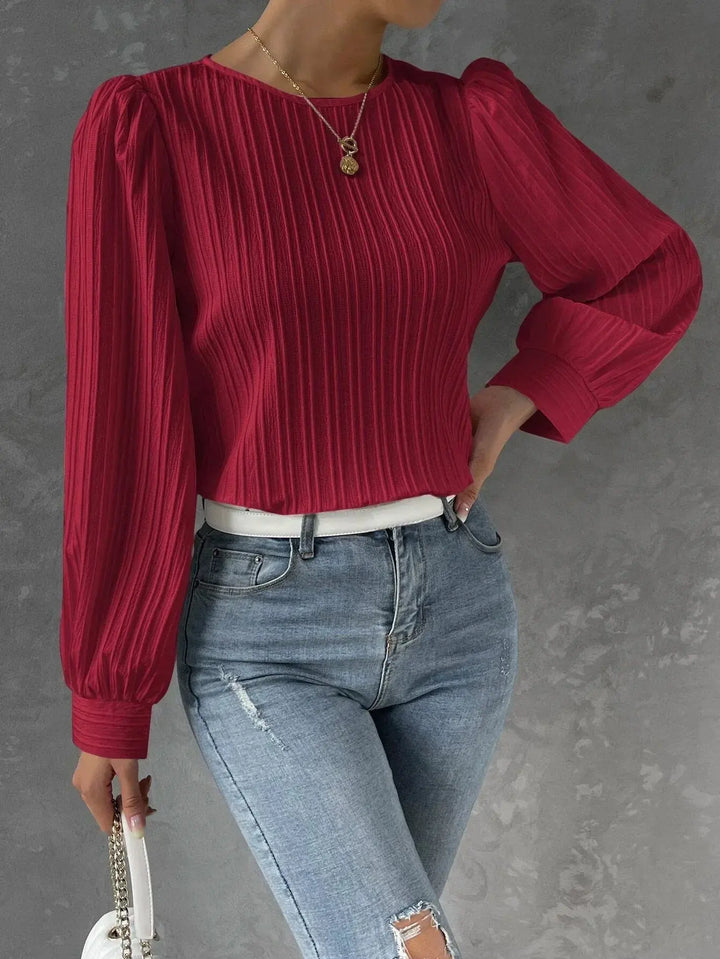 Strukturierte Bluse mit Langarm für Frauen Mivona
