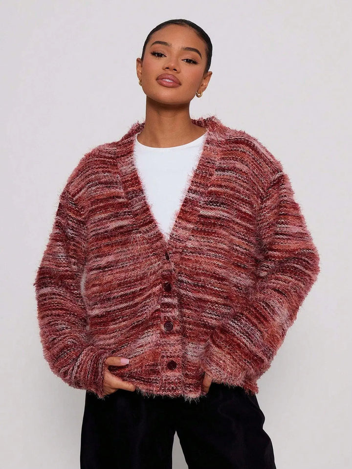 Oversized-Strick Cardigan mit Struktur Für Frauen Mivona