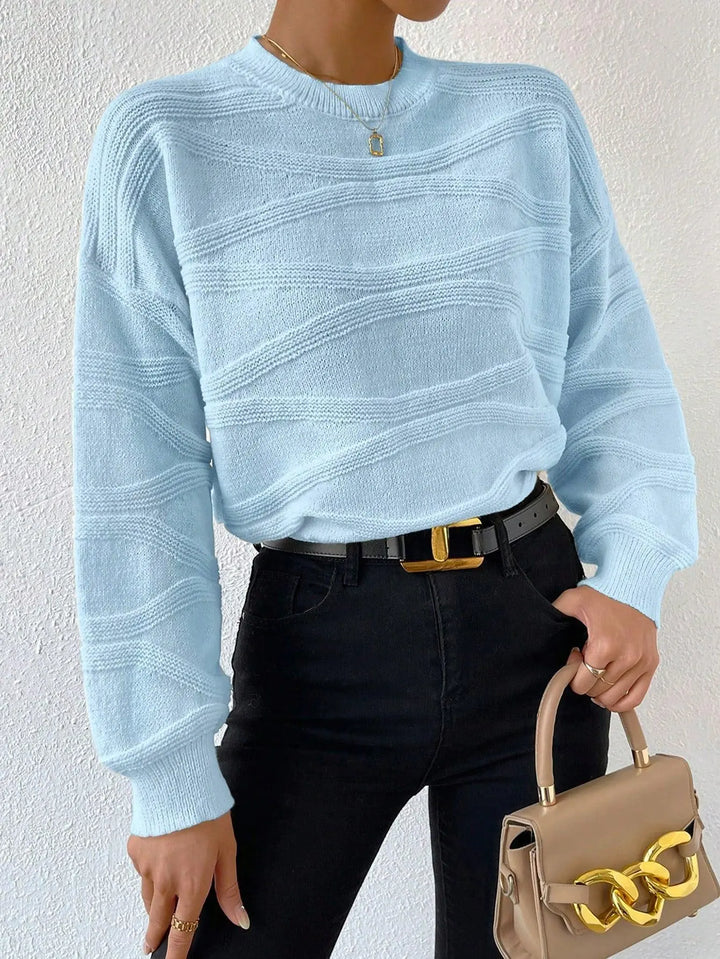 Gestrickter Pullover mit Überschnittenen Schultern für Frauen Mivona