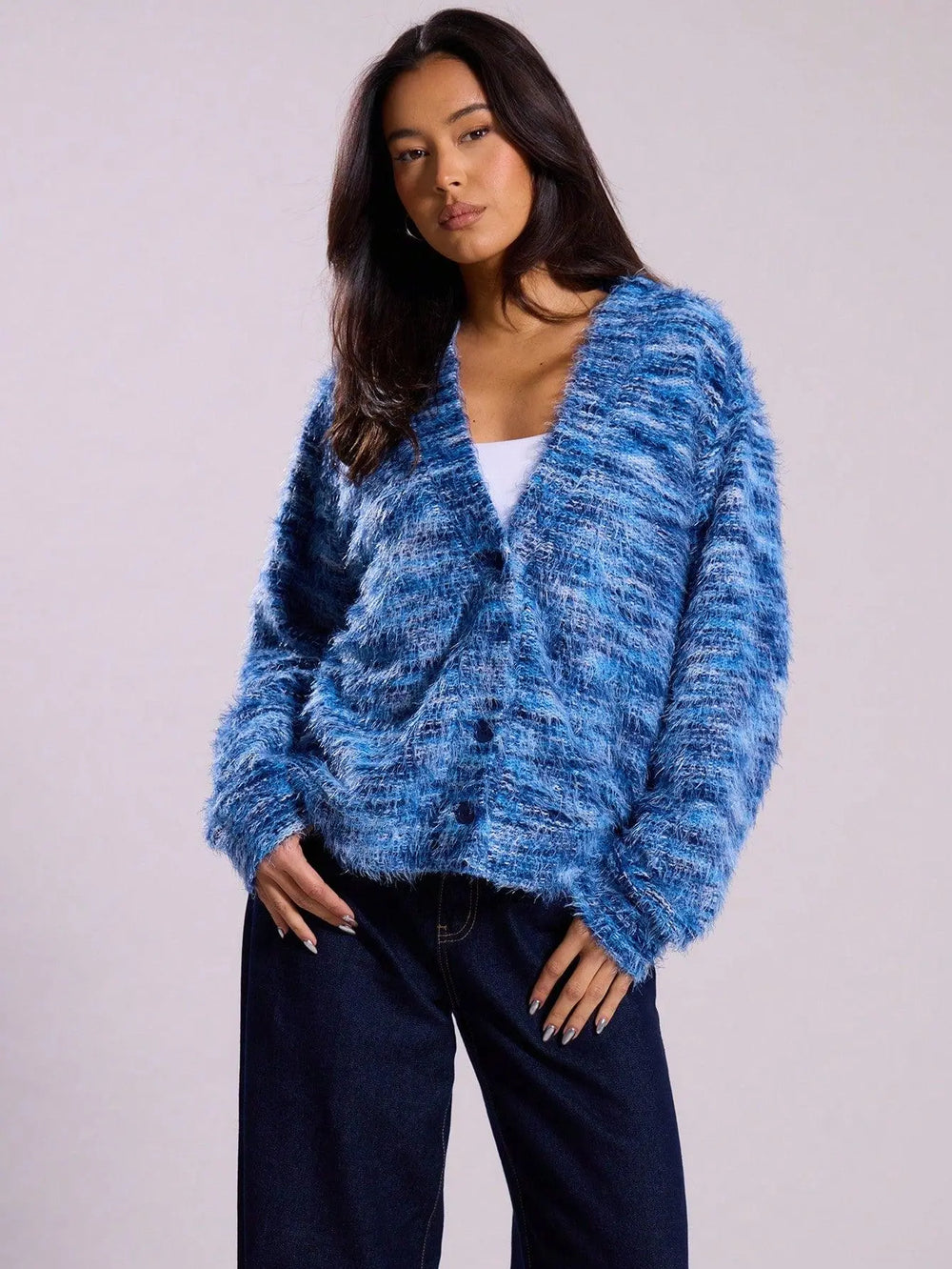 Oversized-Strick Cardigan mit Struktur Für Frauen Mivona