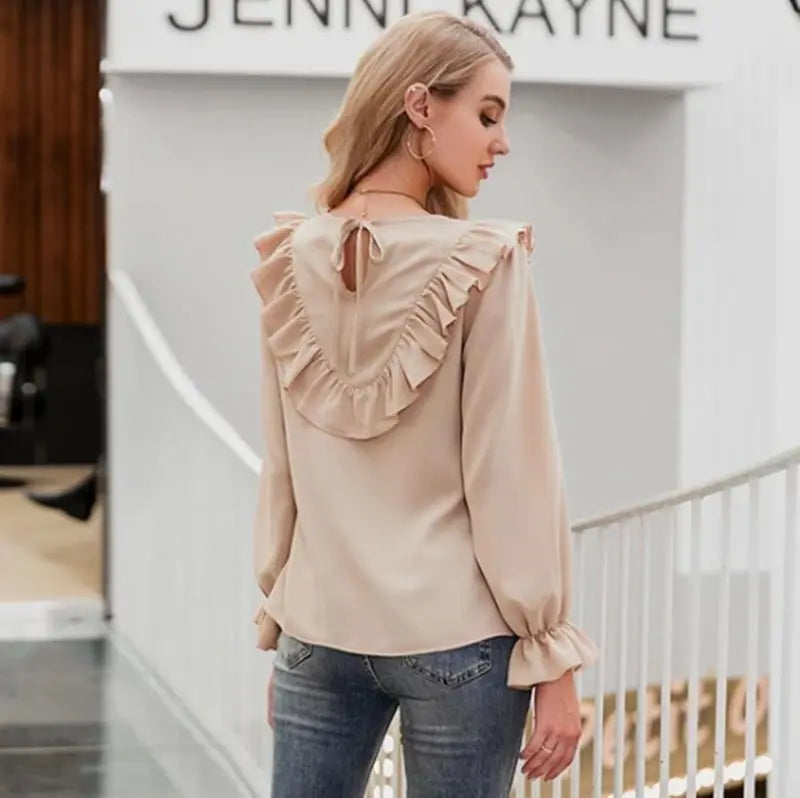 Bluse mit langen Ärmeln und zeitloser Ausstrahlung für Frauen Mivona
