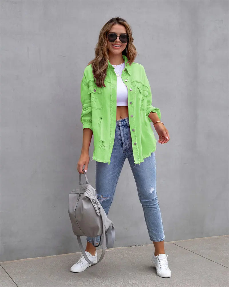 Bunte Jeansjacke mit verspieltem Charme für Damen Mivona