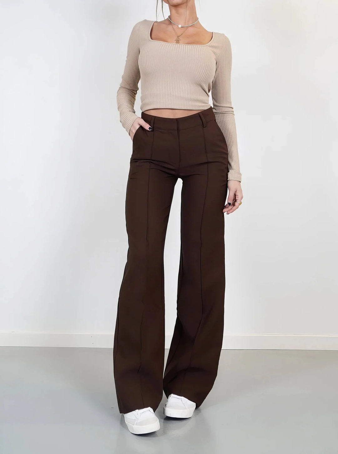 Erhöhte hochgeschnittene Hose mit mühelosem Stil für Damen Mivona