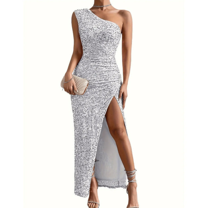 Glitzerndes Schulterkleid mit glamourösem Glanz für Damen Mivona