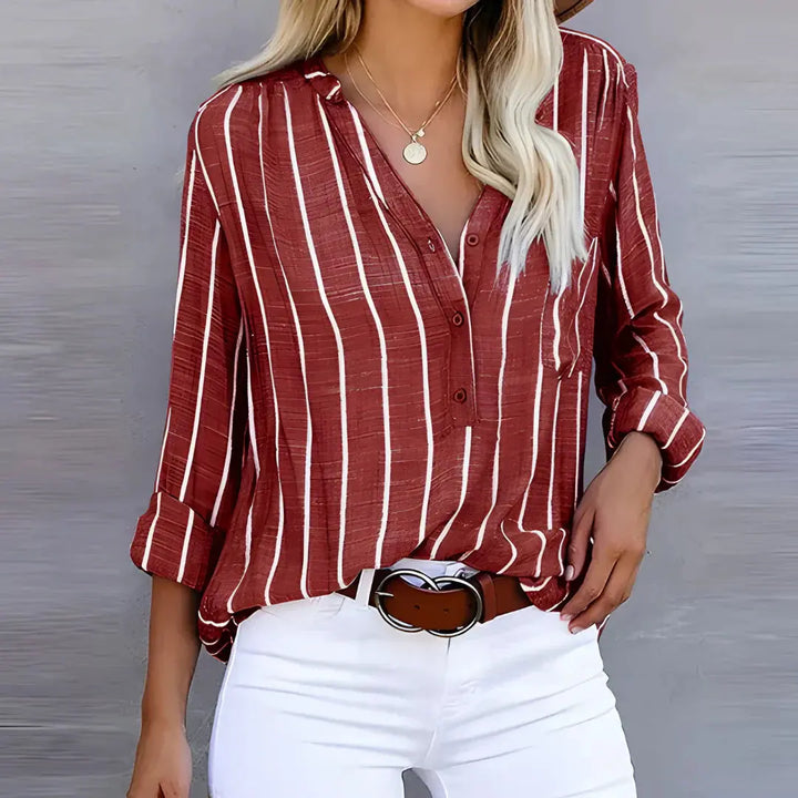 Moderne Gestreifte Bluse mit Schmeichelhafter Passform für Damen Mivona