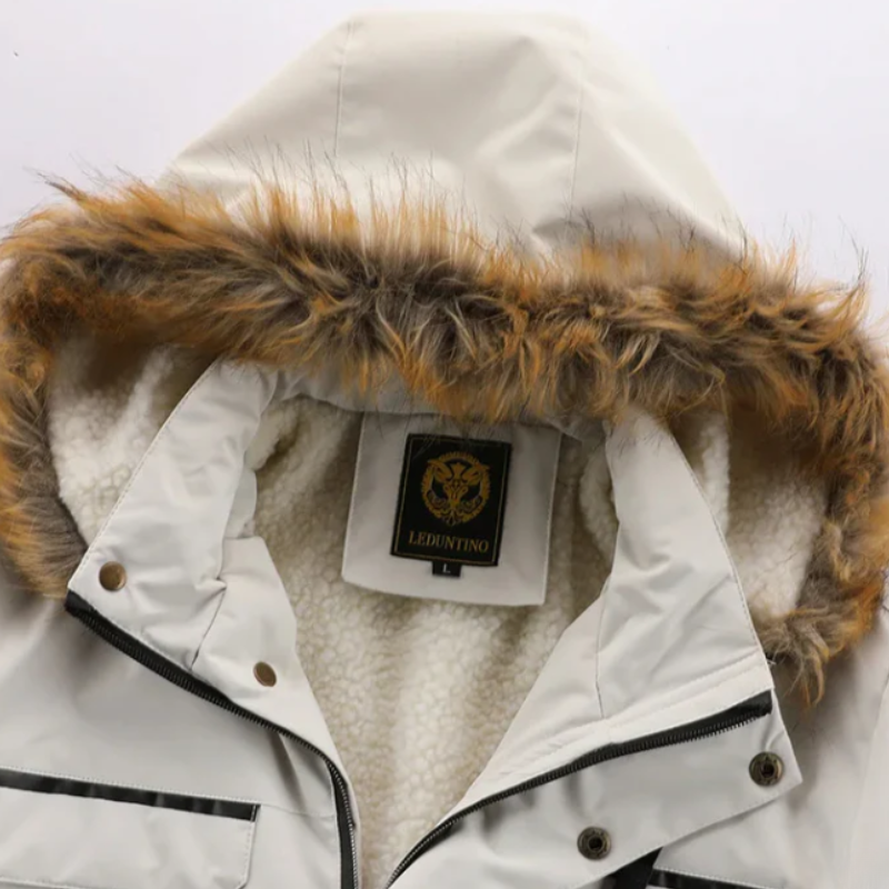 Herren Winterjacke Mit Verstellbarer Kapuze Und Taschen Detail Design