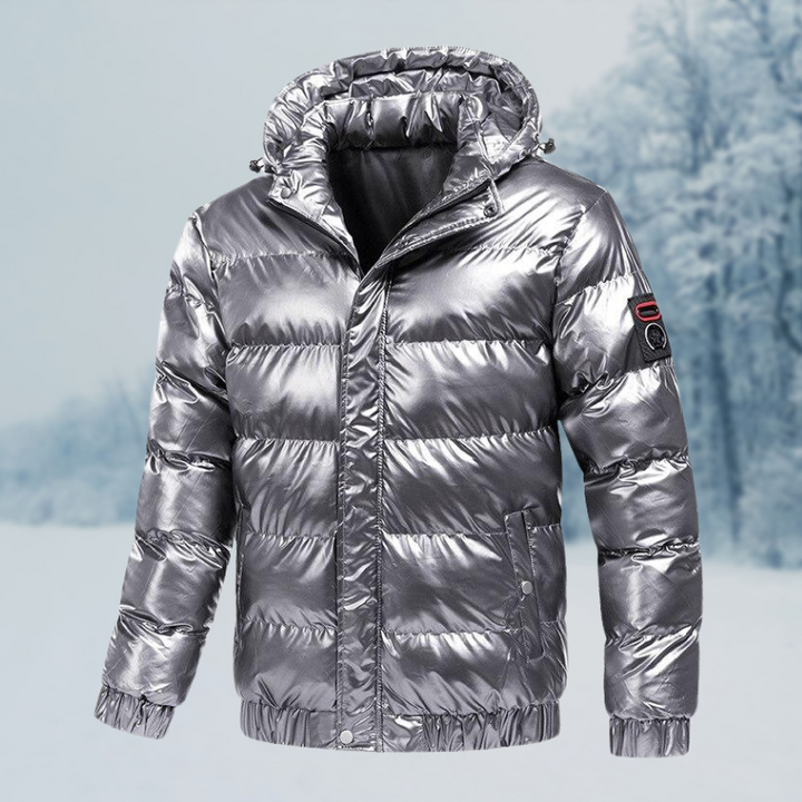 Herren Winterjacke | Glänzende Steppjacke Mit Kapuze Mivona