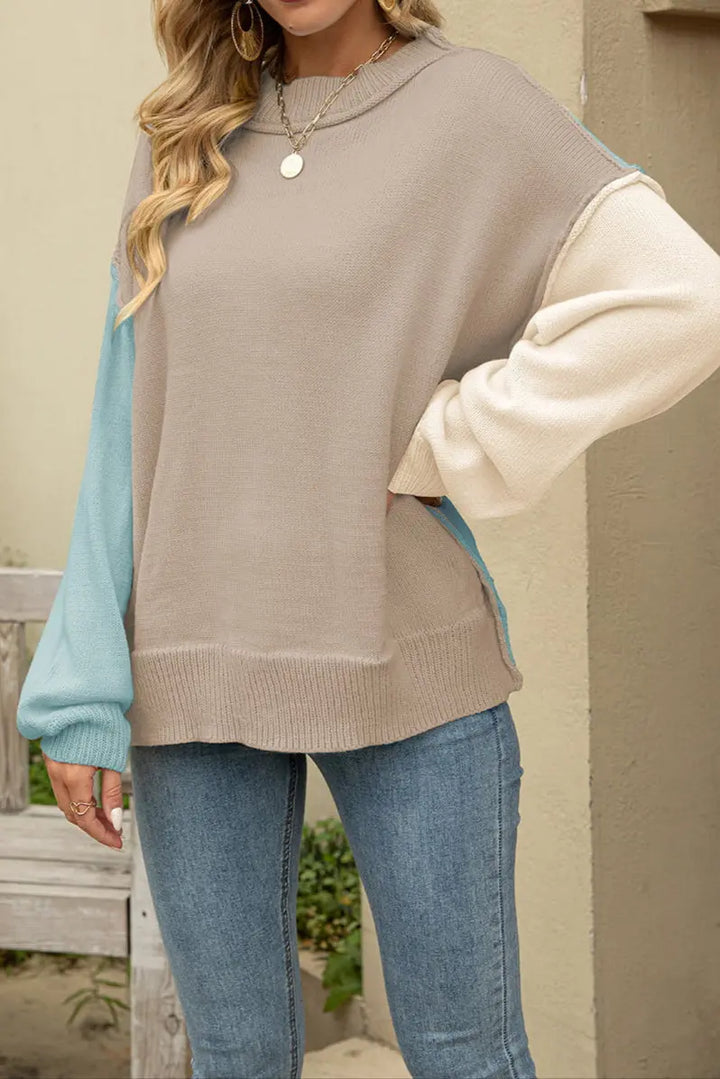 Colorblock-Pullover Mit Entspannter Passform Für Frauen Mivona