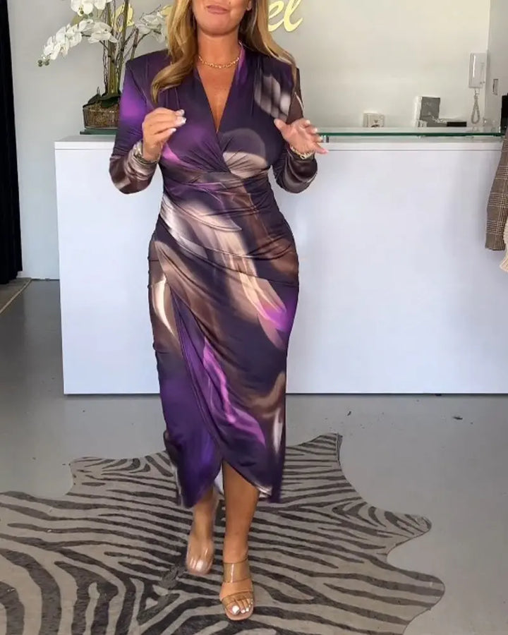 Elegantes Midikleid Mit Langarm Für Frauen Mivona